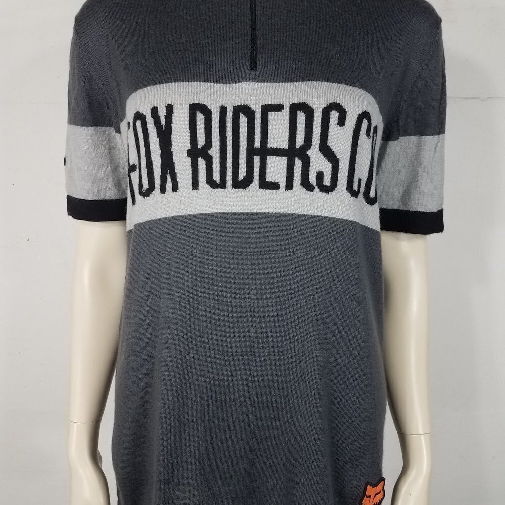 Fox Racing gray black 100% Merino wool short sleeve cycling jersey ladies Medium